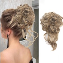 Sb Shopping Saçlı Lastikli Kuyruklu Topuz Toka / Kumral / Platin Röfle