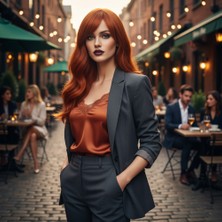 Sb Shopping Dalgalı Perçemli Fiber Sentetik Orta Boy Peruk / Bakır