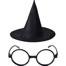 Twin Store Harry Potter Şapkası ve Gözlüğü Siyah Renk
