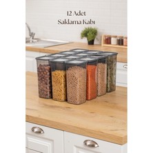 Sb Shopping 12'li Kavanoz Seti & Saklama Kabı & Erzak Kabı 12X1900 ml (20 Lı Etiket Hediyeli)
