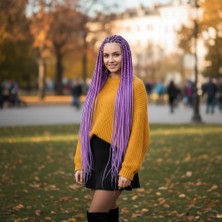 Sb Shopping Afrika Örgüsü ve Rasta Için Sentetik Saç / Lila