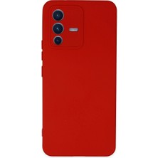 Vivo V23 5g Kılıf Nano Içi Kadife Silikon - Kırmızı
