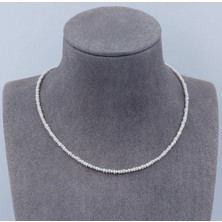 Taşmir Sertifikalı Doğal Beyaz Kum Inci Kolye - Altın Kaplama Aparatlar