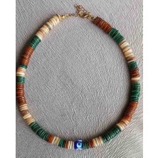 BNG AKSESUAR Sedef Silindir Model Doğaltaş Kolye