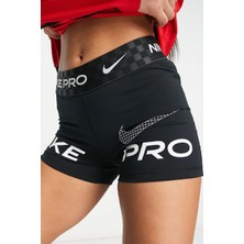 Nike Dri Fit Training Pro Graphic 3" Womens Shorts Kadın Tayt Şort Siyah