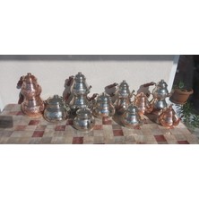 Bakır Çaydanlık Orta Boy Desenli Çekiç Dövmeli