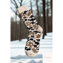Warmhome Studio Kamuflaj Penye Çorap 3 Çift – Konforlu ve Sıcak Tutan Doku