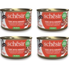Schesir Ton ve Karidesli Tam ve Dengeli Jöleli Kedi Konservesi 85 Gr. x 4 Adet