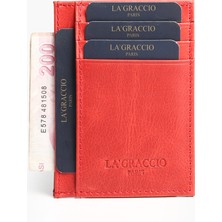La'Graccio Paris Lagraccio Paris Redon Hakiki Deri Çok Bölmeli Kartlık