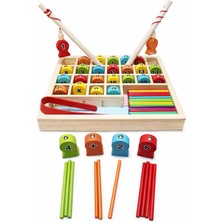 Hamaha 25 Parça Manyetik Balık Tutmalı Çubuklu Eğitici Ahşap Oyuncak