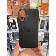 Elixem İphone 16 Uyumlu Siyah İçi Kadife Logolu Deri Gizli Magsafe Sert Kılıf