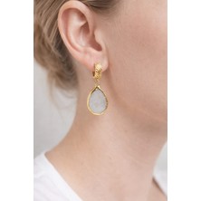 Feyz Tasarım Ay Taşı Halka Küpe