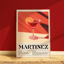 DES VU PRINT Martinez Kokteyl Posteri, Mutfak Kokteyl Temalı Çerçevesiz Poster