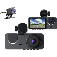 Çeşithane 3 Lensli Wi-Fi Akıllı Araç Kamerası - 2 Inç Ekranlı, Uygulama Kontrollü Üçlü Dash Cam, Ön, Iç ve Arka Eşzamanlı Full Hd Yol Kayıt Cihazı