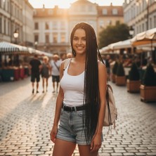 Sb Shopping Afrika Örgüsü ve Rasta Için Sentetik Saç / Küllü Patlıcan Moru