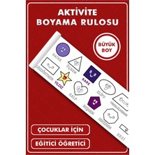 KOSS Dijital Geometrik Şekiller Sayılar Emojiler Çocuk Boyama Kağıdı 2,5 Metre Dev Aktivite Eğitici Eğlenceli