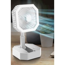 Gampus Ledli Katlanabilir Ergonomik Masa Üstü Fan LED Işıklı Güçlü Masa Üstü Katlanabilir Çanta Boy Fan