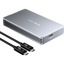 Acasis TBU401PRO Thunderbolt 4 40GBPS, Intel JHL7440 Chipset, Max. 8tb M.2 Nvme 2230/2280 Uyumlu, Tak Çalıştır, Gümüş Alüminyum Alaşım, Fanlı Type-C Disk Kutusu (TBU401PRO)