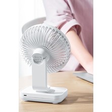 Gampus USB Fan, Şarjlı, Mini Fan, Güçlü Hava Akımı Beyaz Renk Sessiz Güçlü Fan Soğutucu