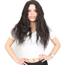 Sb Shopping Kabarık Dalgalı Uzun Fiber Sentetik Peruk / Kahverengi