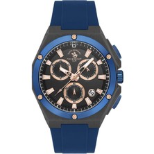 Santa Barbara Polo & Racquet Club Santa Barbara Polo Racquet Club SB.1.10578-3 Silikon Kordonlu Tüm Fonksiyonları Aktif Suya Dayanıklı Lacivert Erkek Kol Saati