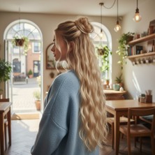 Sb Shopping Fiber Sentetik Kabarık Dalgalı 8 Parça Çıt Çıt / Kumral Beyaz Platin Röfleli