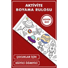 KOSS Dijital Uzay Astronot Dünya Temalı Çocuk Boyama Kağıdı 2,5 Metre Dev Aktivite Kağıdı Eğitici Eğlenceli