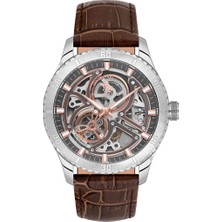 Santa Barbara Polo & Racquet Club Santa Barbara Polo Racquet Club SB.1.10573-5 Otomatik Mekanizmalı Deri Kordonlu Suya Dayanıklı Kahverengi Erkek Kol Saati