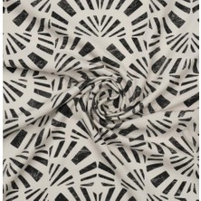 Podyum Baskı Iyah ve Beyaz Geometrik Desenli Dijital Baskılı Döşemelik Koltuk Kumaşı, Kırlent, Minder KUMAŞI100X140 cm