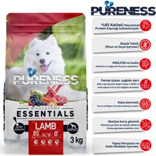 Pureness Az Tahıllı Kuzu Etli Yetişkin Köpek Maması 3kg | Glukozamin & Omega 3-6 Destekli | Süper Premium