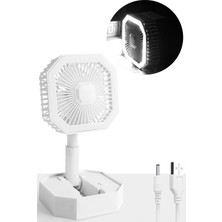 Gampus Taşınabilir Şarjlı Portatif Fan Soğutucu LED Işıklı Güçlü Soğutucu Ofis Ev Sessiz Fan