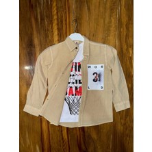 Sb Shopping 9-13 Yaş Tişört Gömlek Kombini Vizon