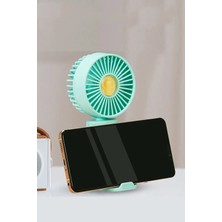 Gampus Mini El Fanı Telefon Tutacaklı Standlı Ev Ofis Sessiz Gürültüsüz Soğutucu Portatif Şirin Fan Şarjlı
