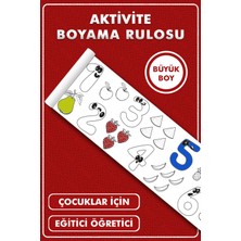 KOSS Dijital Sayılar ve Meyveler Temalı Eğitici Dev Boyama Kağıdı 2.5 Metre Çocuk Kreş Aktivite Boya Rulo