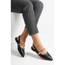 Nmoda Küt Burun Iki Tokalı Kadın Babet Rahat Günlük & Şık Ayakkabı