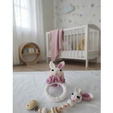 Gmn Collection Amigurumi 2'li Tavşan Emzik Zinciri ve Çıngırak Seti