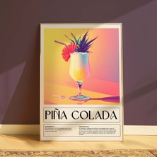 DES VU PRINT Pina Colada Kokteyl Posteri,kokteyl Mutfak Temalı Çerçevesiz Poster