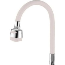 Shopwave Dila Renkli Silikonlu Oynar Başlıklı 2 Fonksiyonlu Spiral Musluk Başlığı - Beyaz (5047) 11552