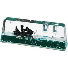 Shopwave Dila Kalemlikli Yeşil Su -Yıldızlı D.gen Mika Yüzen Batmayan Gemi Dekoratif Akvaryum 5X14X2.