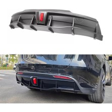 Ramm Tesla Model Y Arka Tampon Spoyleri (Spoiler) Işıklı Arka Difüzör - Mat Siyah