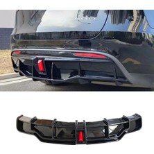 Ramm Tesla Model Y Arka Tampon Spoyleri (Spoiler) Işıklı Arka Difüzör - Parlak Siyah