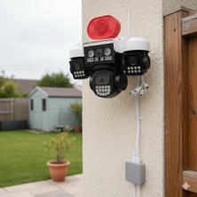Cyz Bilişim Akıllı Wi-Fi Dış Mekan Kamera | 3 Lens | Gece Görüş | Mobil Izleme