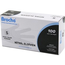 Shopwave Dila Broch  S Beden Siyah Pudrasız Nitril Muayene Eldiveni  100LÜ (5047) 115524