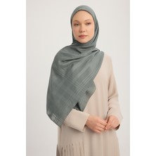 A25256 Jakarlı Ekose Şifon Eşarp 120X120CM - Nefti