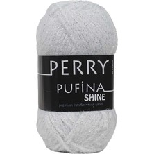 Ritzz Perry Pufina Shine Simli Beyaz - Gümüş Sim