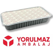 Yorulmaz Ambalaj Alüminyum 1500 gr Kapaklı Kase Yemek ve Salata Taşıma Kabı 20  Adet