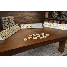 Wibo Okey Takımı Plastik Büyük Boy Kaliteli Melamin Taşlı 43 cm ( Fildişi Taş Rengi )