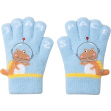 Petityu Space Uzaylı Dino Sıcacık Tutan Örme Şirin Eldiven 3-6 Yaş