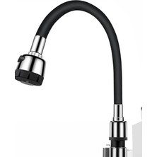 Shopwave Dila Renkli Silikonlu Oynar Başlıklı 2 Fonksiyonlu Spiral Musluk Başlığı - Siyah (5047) 11552