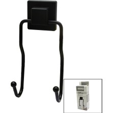 Shopwave Dila Siyah - 2li Metal Sarkık Askı Kare Güçlü Yapışkanlı 8X9X19CM (5047) 115524